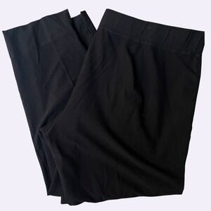 Eileen Fisher Ankle Pants Womens XL Black Good Stretch Viscose Straight Slit Hem